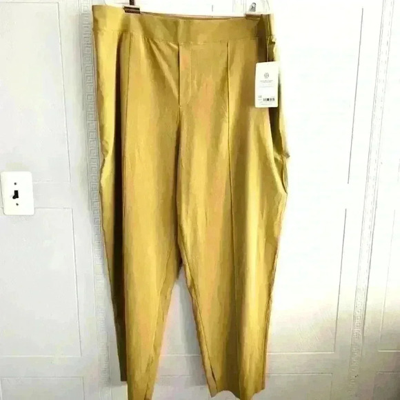 Athleta Brooklyn Heights Vienna Slim Pants Tapestry Gold Size 22 NWT - Picture 3 of 16